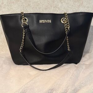 Kenneth Cole Reaction Black Tote with Gold Chain
